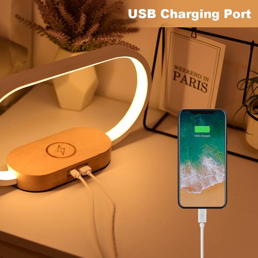Smart LED Nightstand Lamp with Clock