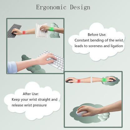 Comfortable Ergonomic Wrist Rest Set with Mouse Pad