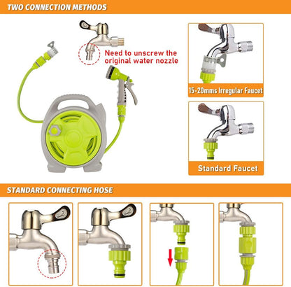 Space Saving Garden Hose Reel with 15m Long Pipe