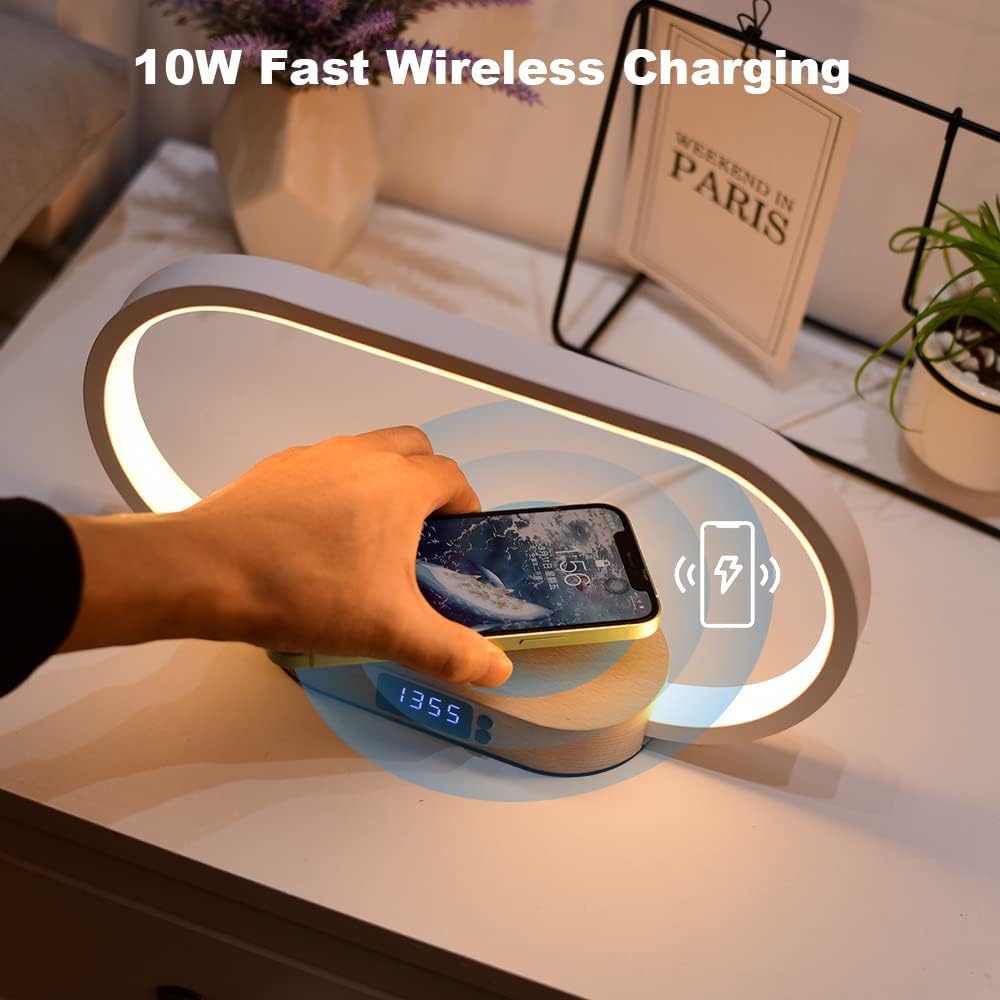 Smart LED Nightstand Lamp with Clock