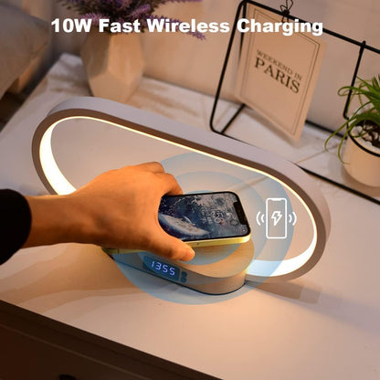 Smart LED Nightstand Lamp with Clock