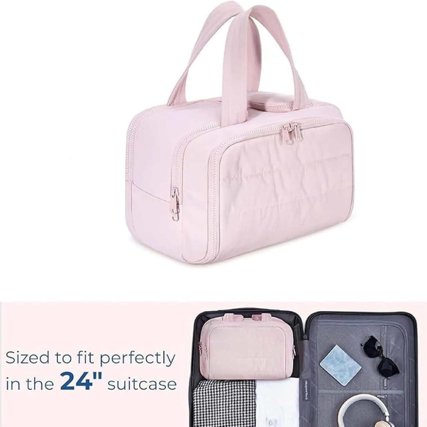 Spacious Water Resistant Travel Makeup Bag