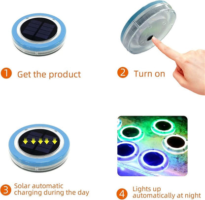 Solar Powered Pool Float Lights for Outdoor Use