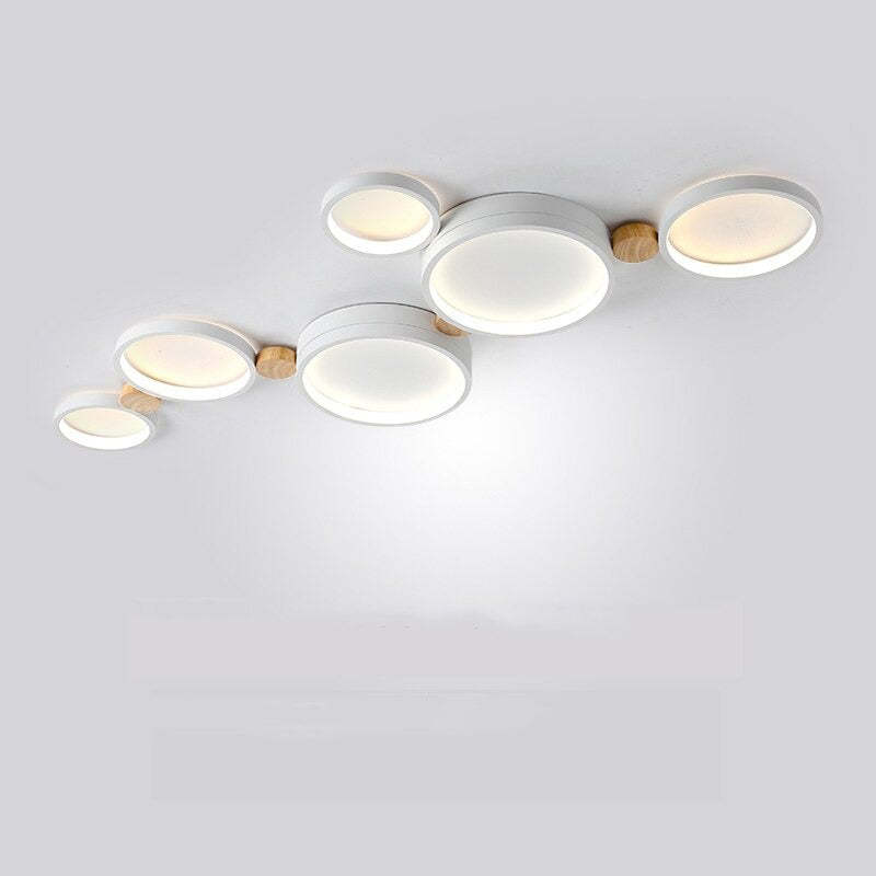 Soft Rounded Ceiling Lamp for Bedroom in White Finish