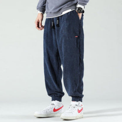 Men's Comfortable Elastic Waist Pants with Side Pockets - Pexav