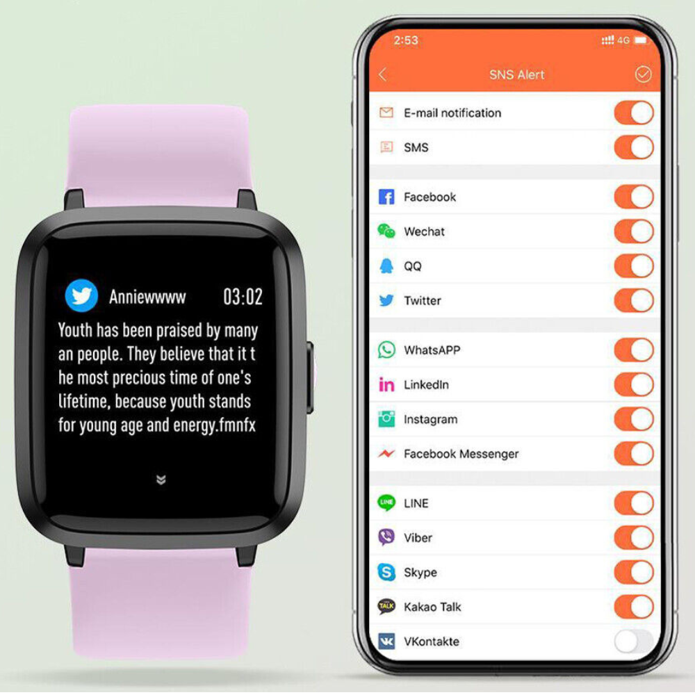 Accurate BP Tracker Smart Fitness Watch