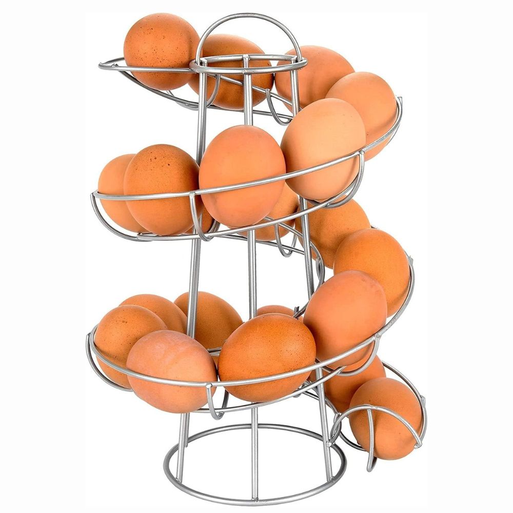 Space Saving Spiral Egg Tray Storage Holder