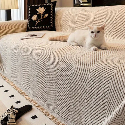 Stylish Herringbone Sofa Protector Waterproof Furniture Cover - Pexav