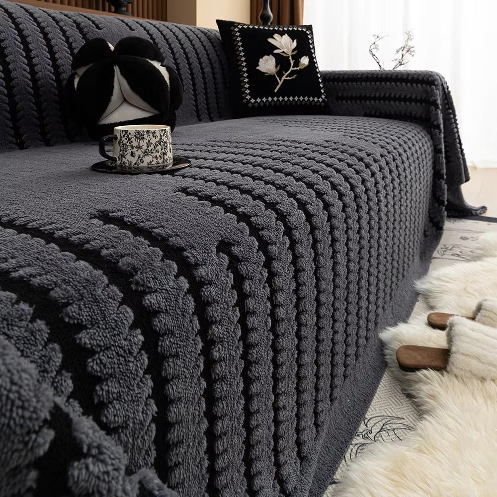 Soft Sofa Cover with Cozy Faux Fur Texture