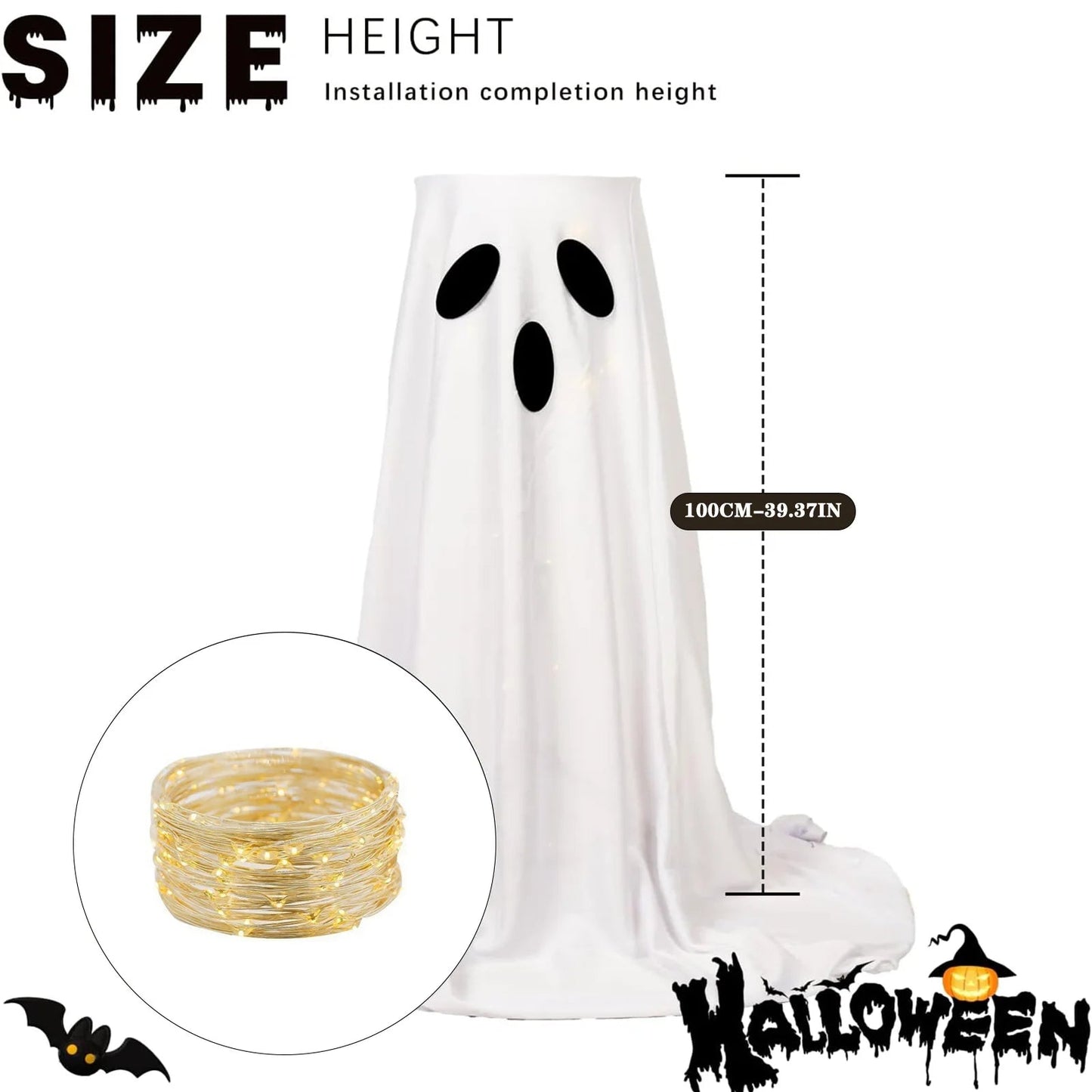 Spooky LED Halloween Candy Dish with Ghost Decor