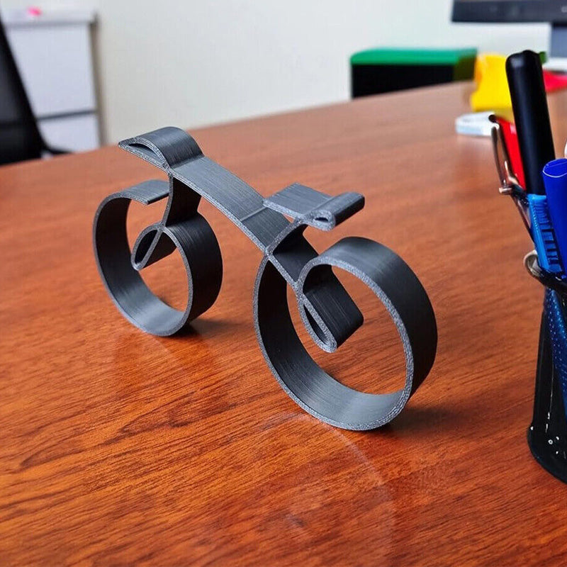 Simple Silver Bike Figure Decoration