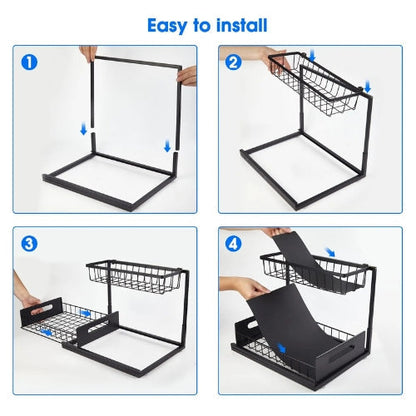 Space Saving Double Tier Under Sink Storage