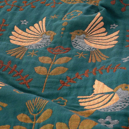 Soft Plush Reversible Bird Blanket for All Seasons
