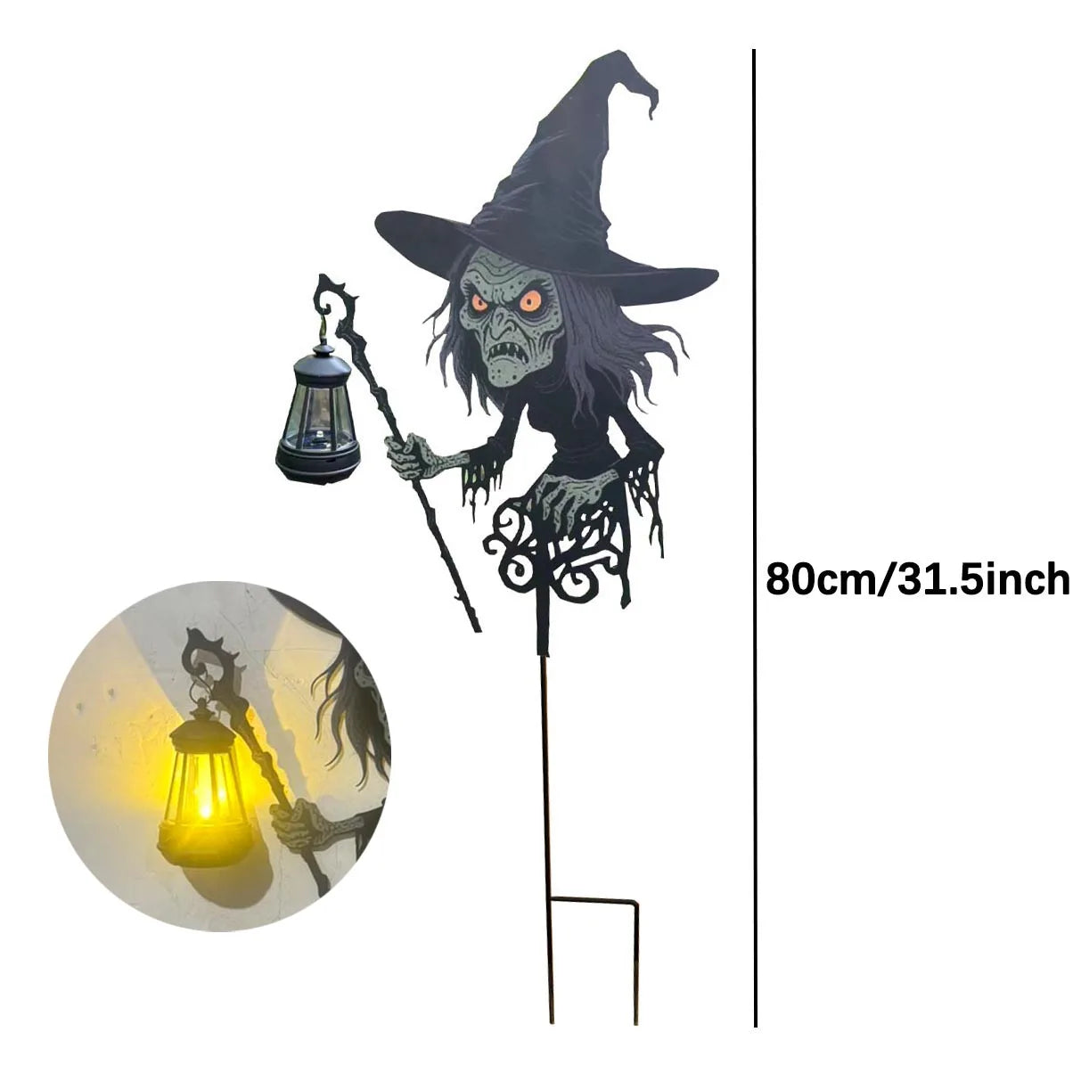 Spooky Witch Decoration with LED Glow