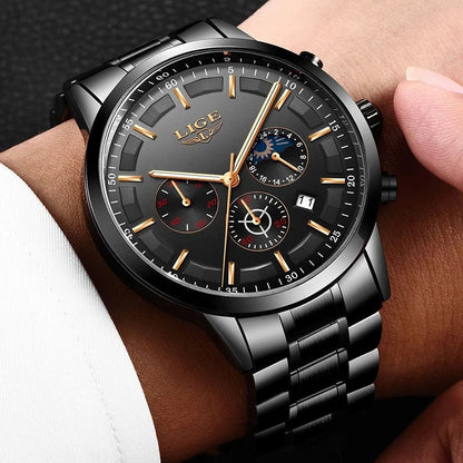 Tough Black Quartz Military Watch - Water Resistant Timepiece - Pexav