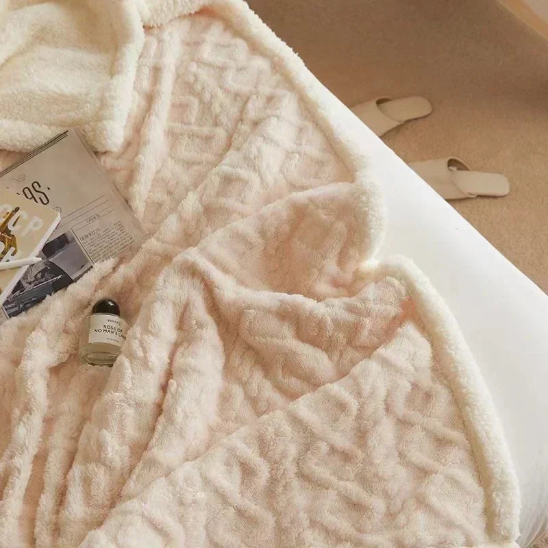 Soft Plush Lamb Wool Throw Blanket