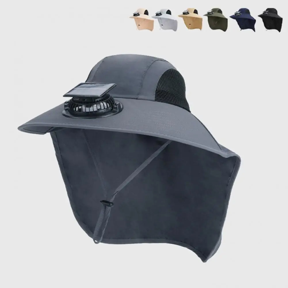 Sun Protection Wide Brim Summer Hat Fan
