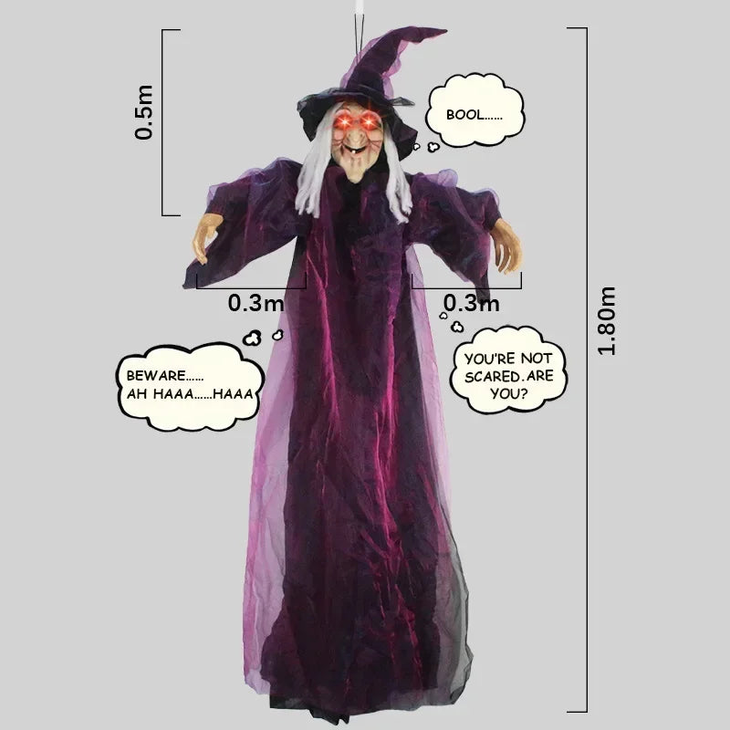 Spooky Halloween Witch Figure with Sound and Lights