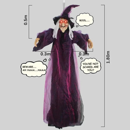 Spooky Halloween Witch Figure with Sound and Lights