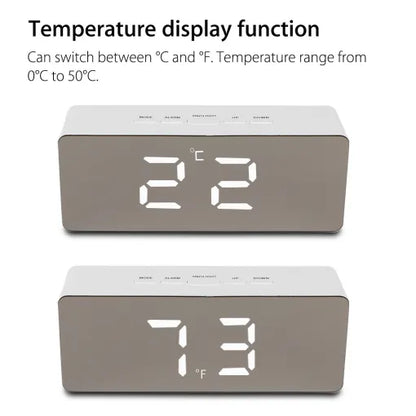 LED Smart Clock Mirror Night Light Table Lamp