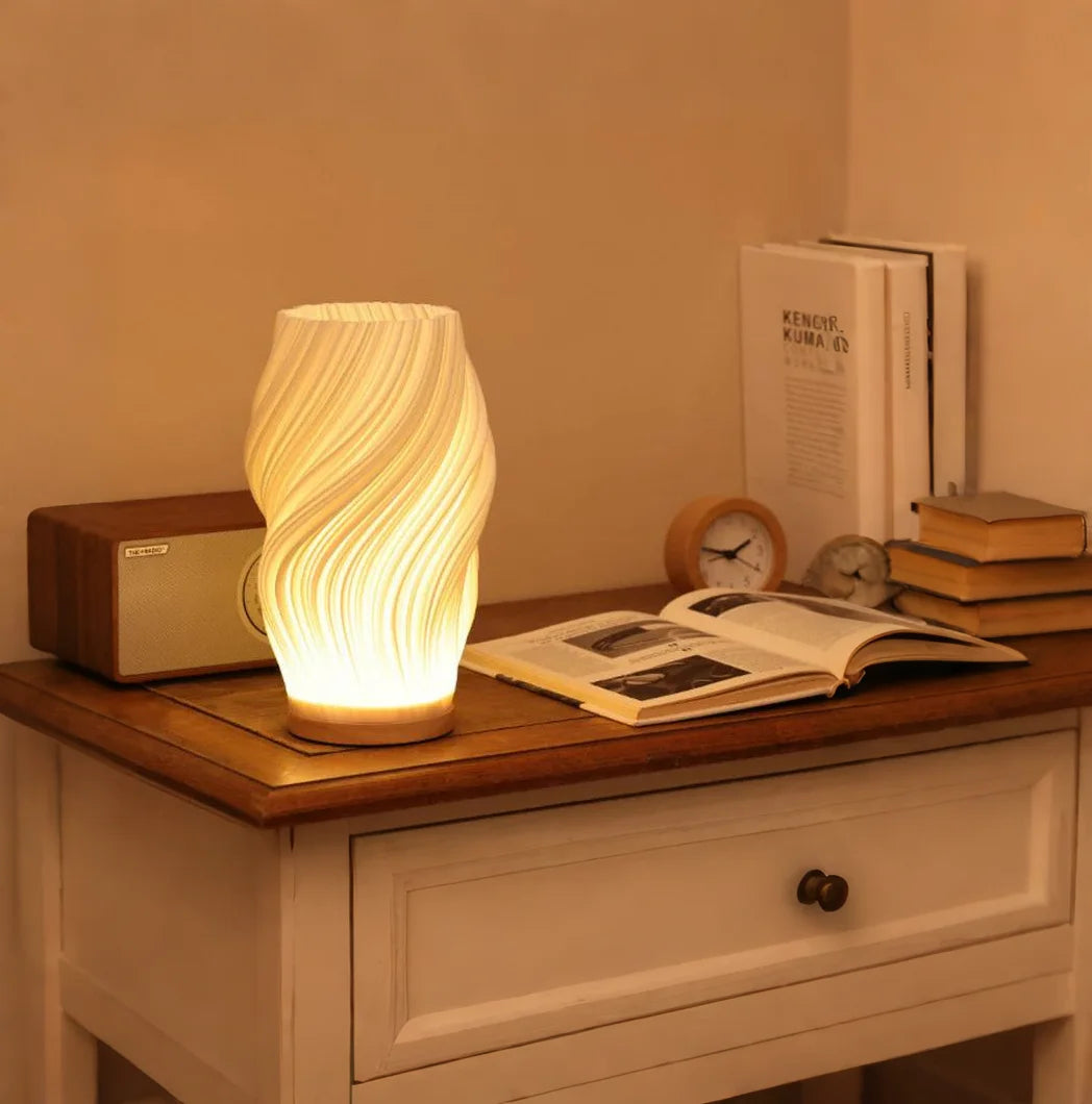 Chic Spiral Striped Shade Night Light Lamp