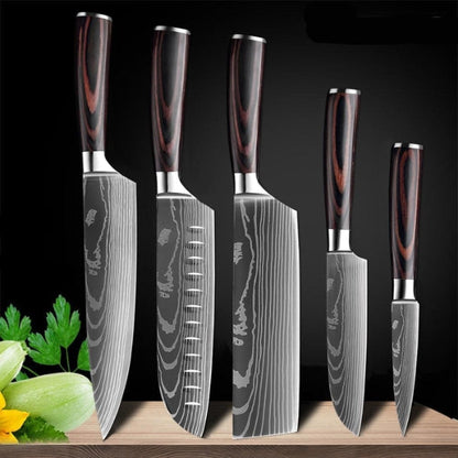 Premium Damascus Steel Kitchen Knives | Comfort Grip Wooden Handles