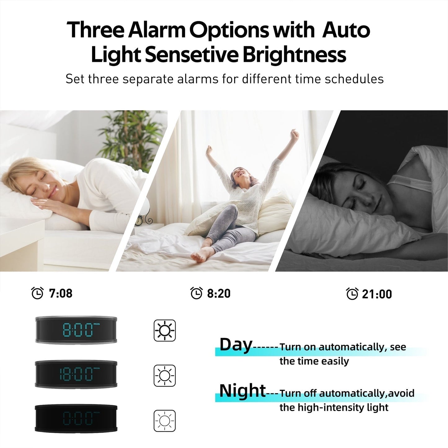 HD Spy Clock with Fast Wireless Charging and Motion Alert