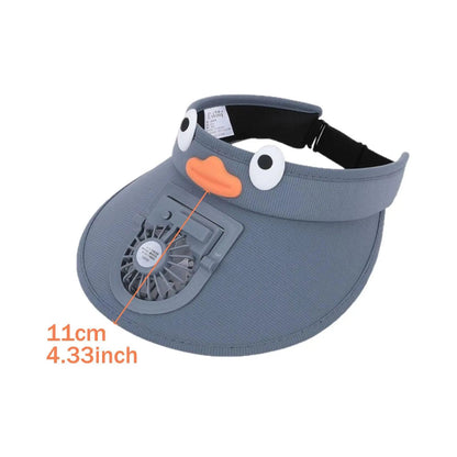 Childrens Summer Shade Cap with Built-in Fan