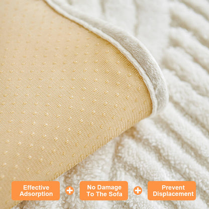 Soft Plush Couch Cover with Wave Pattern, Pet Friendly