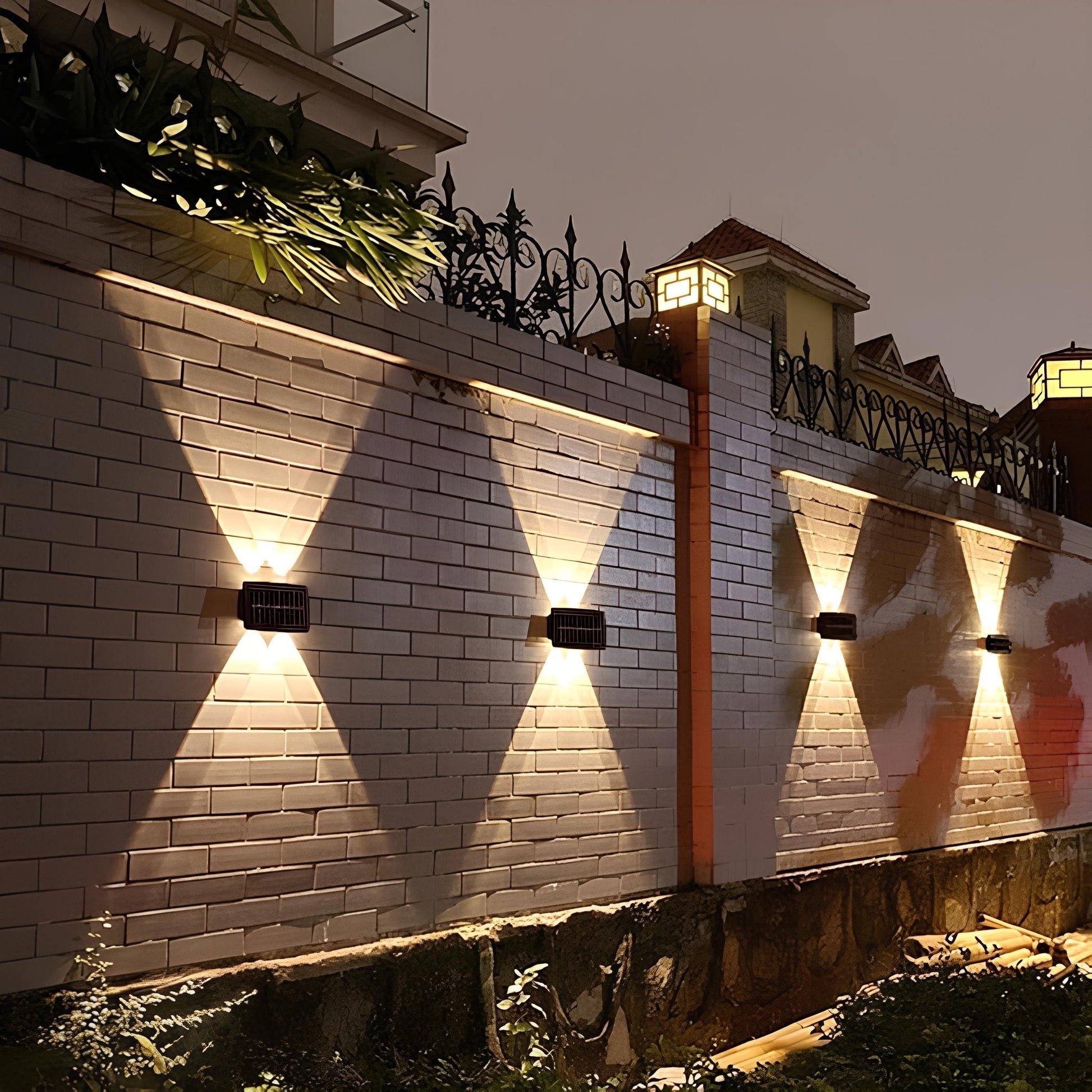 Outdoor Solar LED Wall Light Up and Down Waterproof Garden Lamp