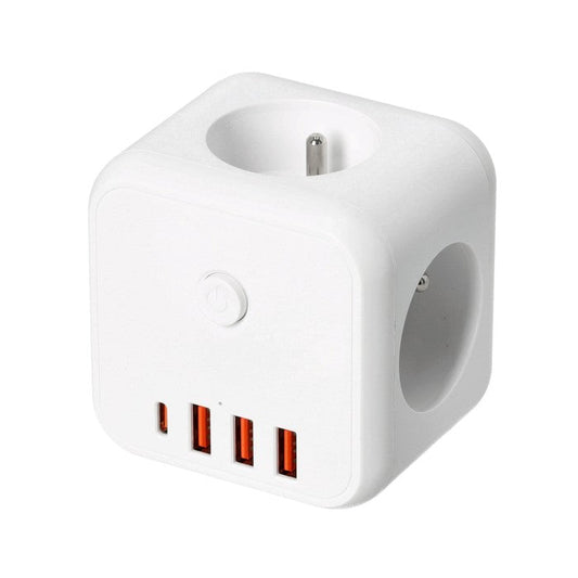 Compact 7-in-1 USB Power Strip with Surge Protector - Pexav