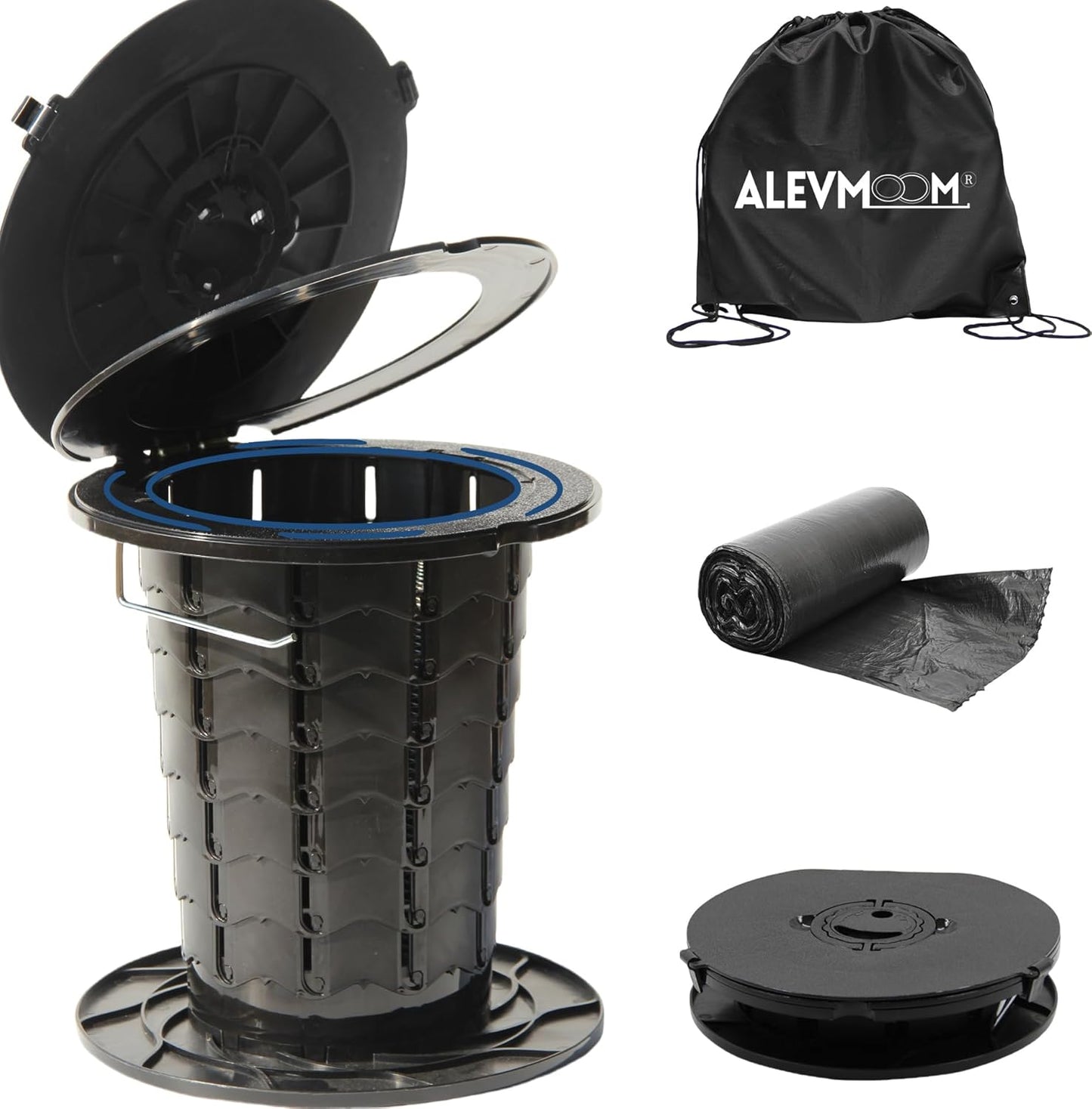 Compact Camping Toilet with Adjustable Seat