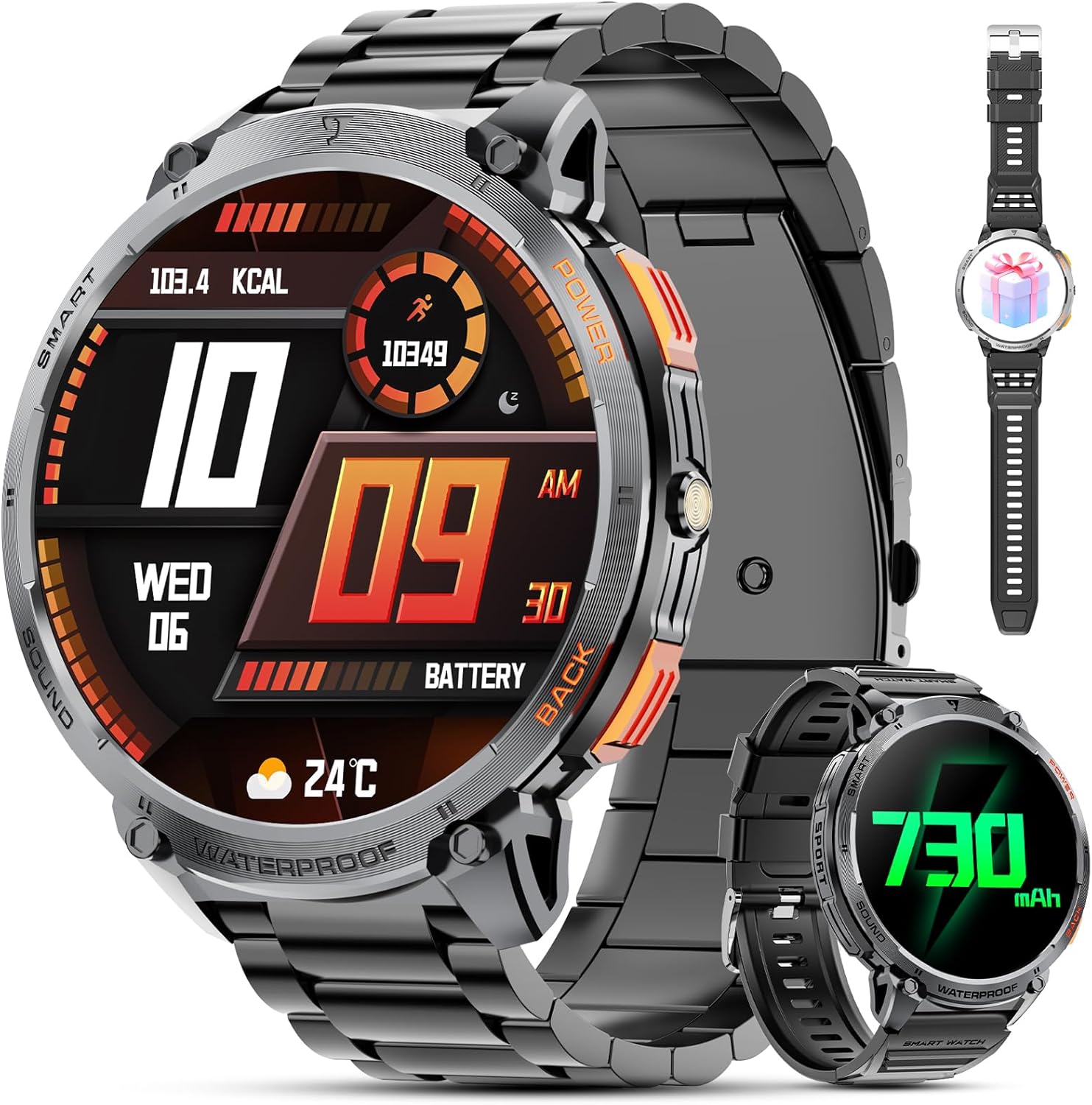 Tactical Smartwatch for Men with HD Display and Flashlight - Pexav
