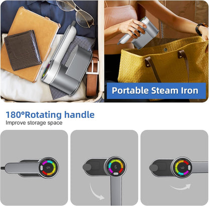 Compact 1200W Travel Steamer Iron with 6 Settings