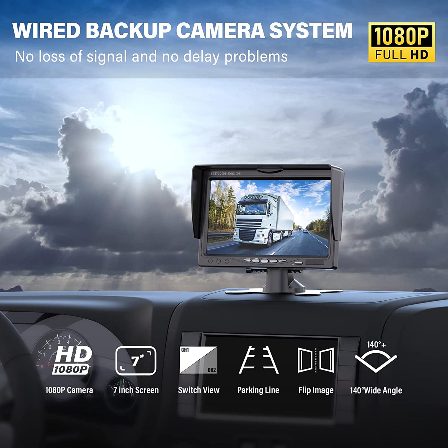 Universal Rear View Camera for Trucks and Trailers