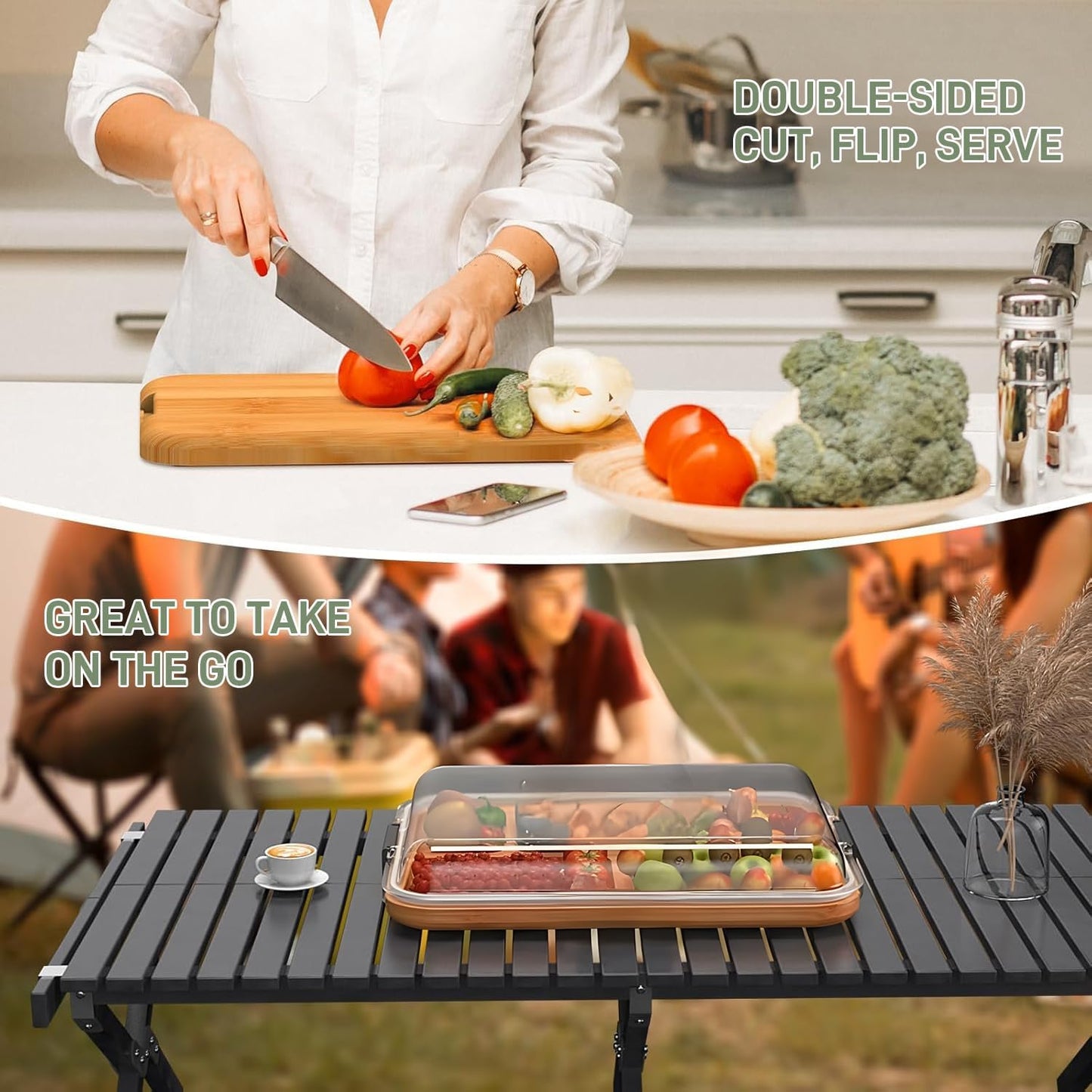 Wooden Cheese Serving Platter with Clear Storage Lid