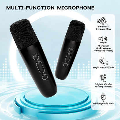 Compact Bluetooth Karaoke System with Microphones