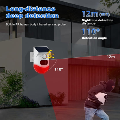 Wireless Outdoor Security Alarm with Siren and Flashing Light