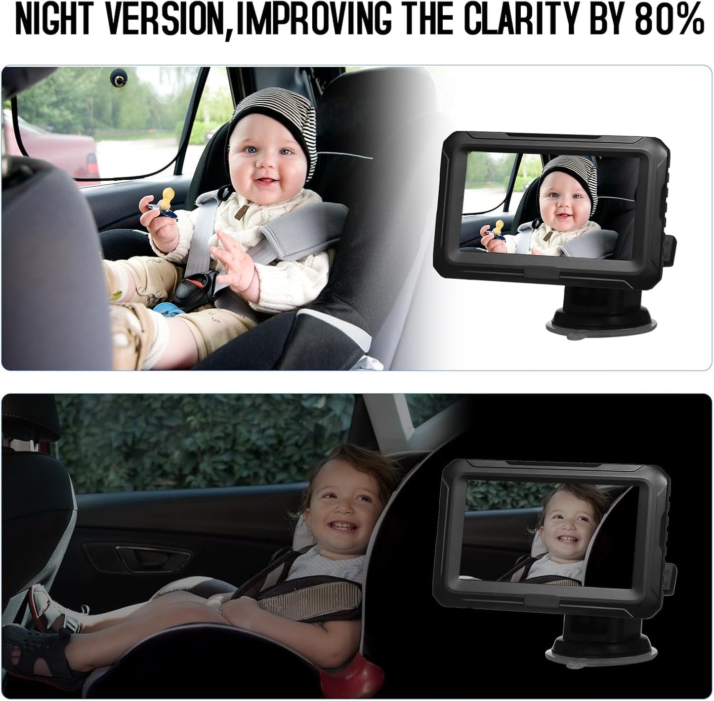 Baby Car Rearview Mirror with HD Camera & 4.3'' Display