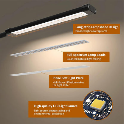 Bright LED Clamp On Desk Lamp with USB Charger