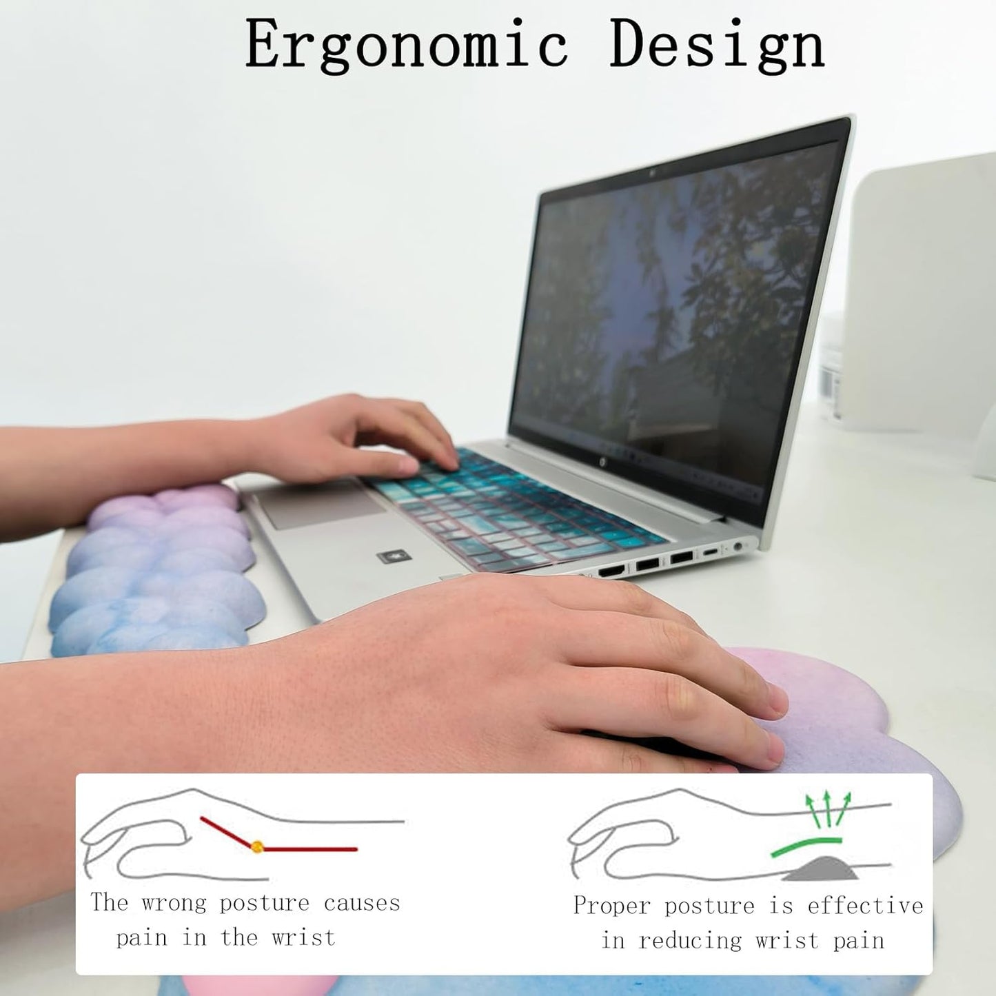 Comfortable Ergonomic Wrist Rest Set with Mouse Pad