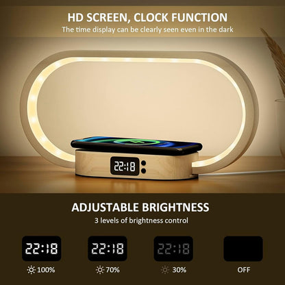Smart LED Nightstand Lamp with Clock