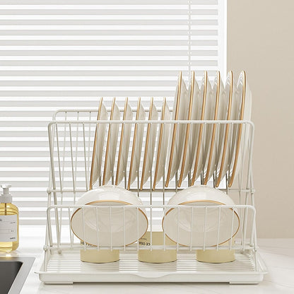 Space Saving 2 Tier Dish Rack with Removable Tray