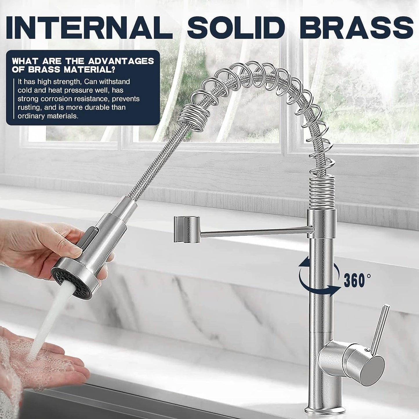 Stainless Steel Kitchen Faucet With Pull Out Sprayer