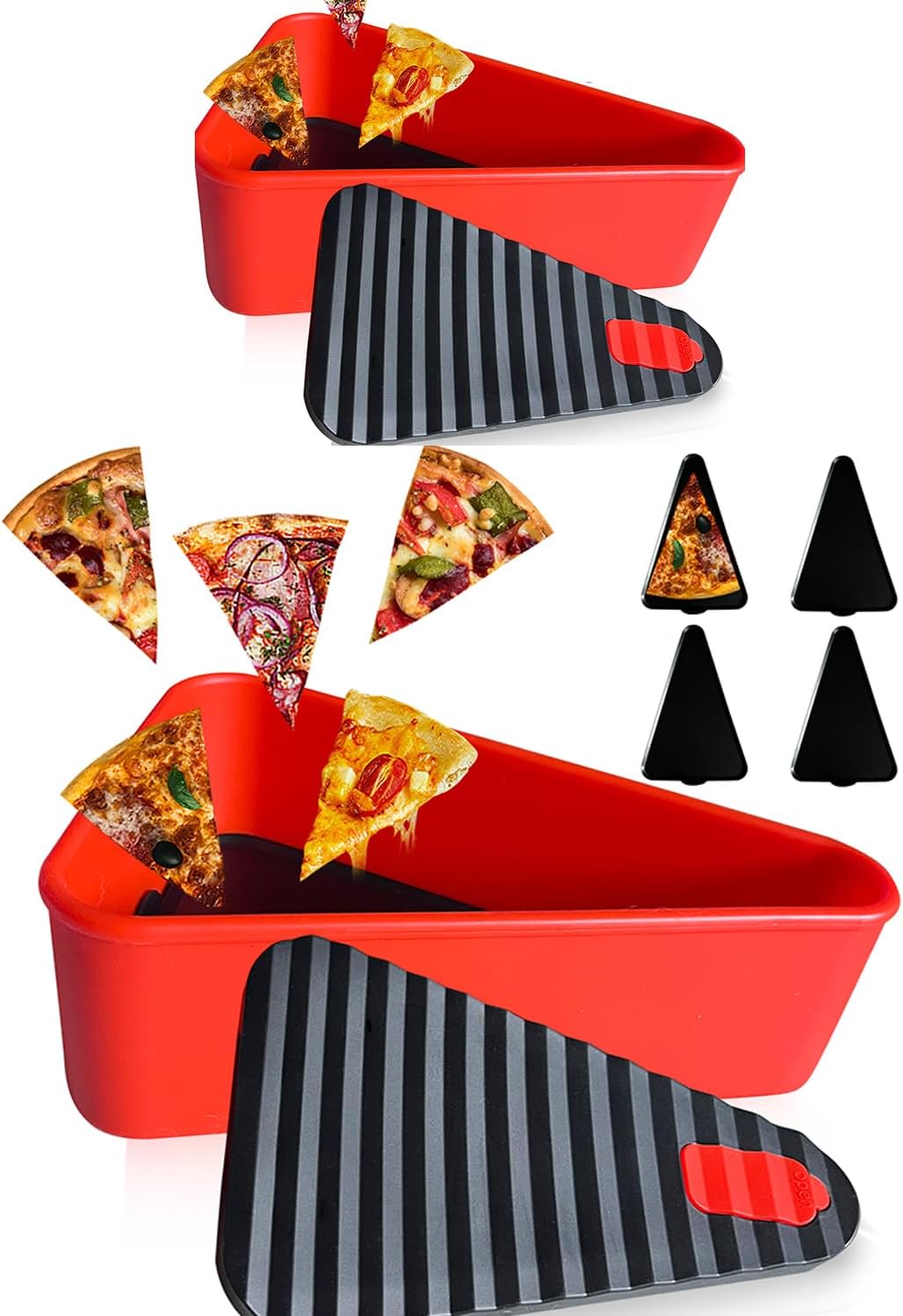 Stackable Pizza Keeper Box with 2 Compartments