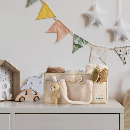 Soft Baby Diaper Caddy Storage Basket with Pockets