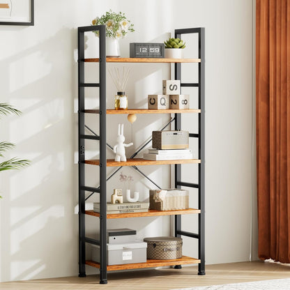 Tall 5 Shelf Storage Bookcase