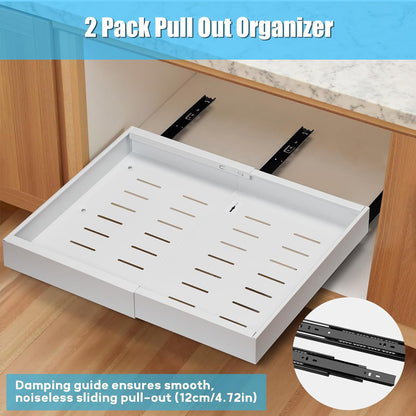 2 Pack Sliding Kitchen Storage Drawers