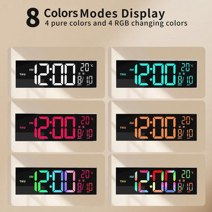Large Colorful LED Alarm Clock with Remote Control