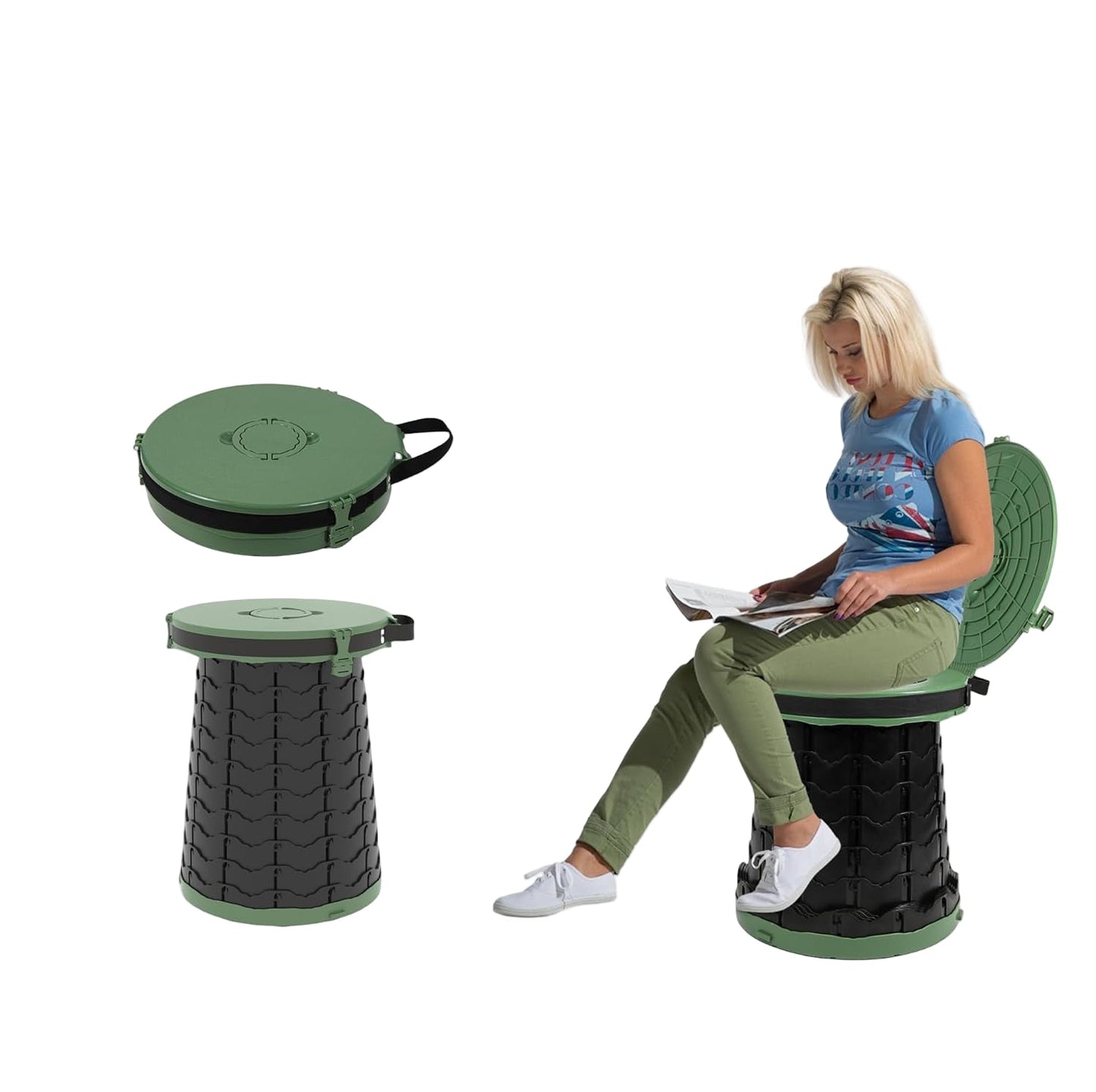 Compact Camping Toilet with Adjustable Seat